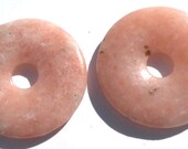 40mm Natural Pink Lepidolite Stone Donut Pendant