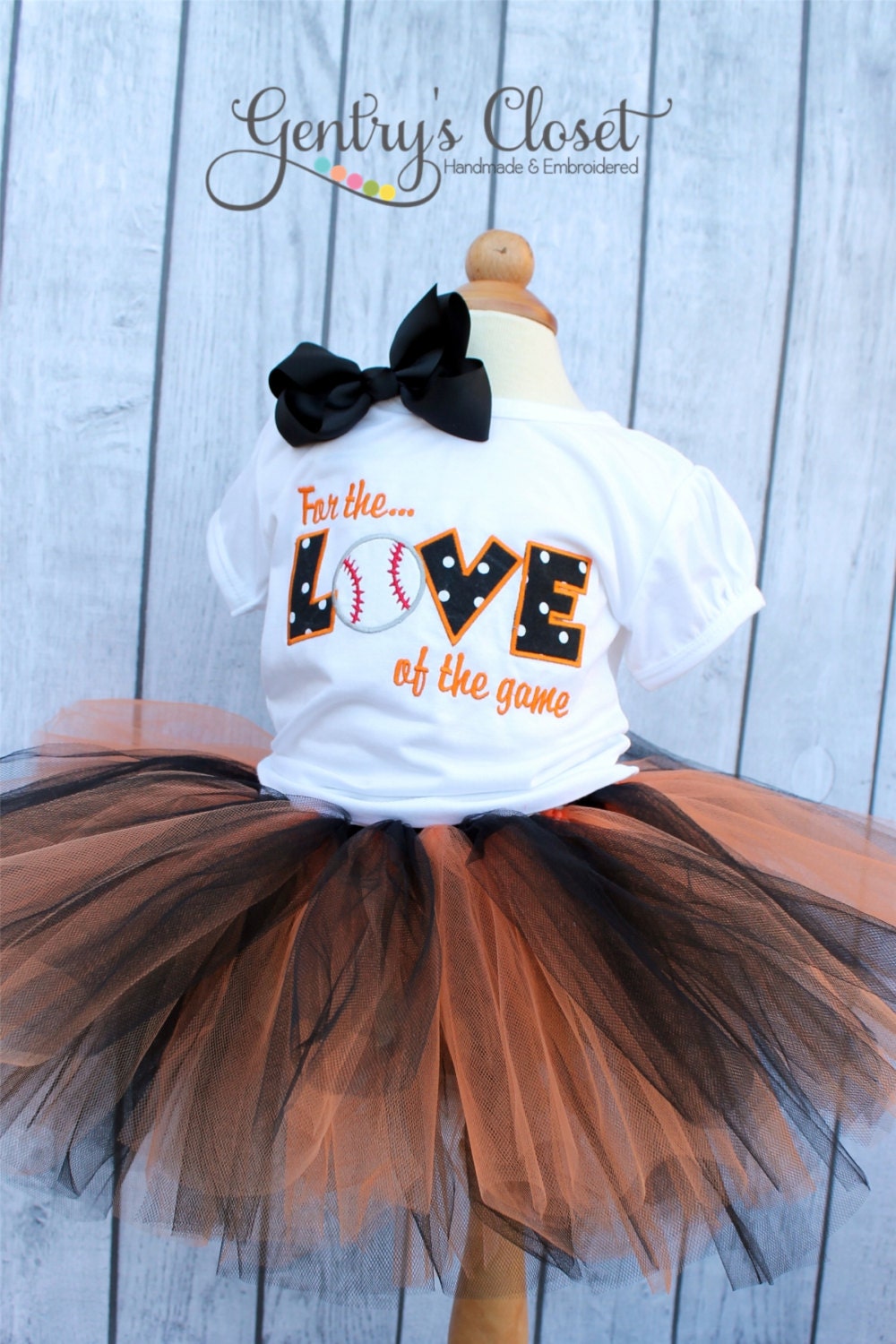 Baseball Outfit. Made to match any team. Personalized shirt or onesie, tutu and bow. Baby Girl, Toddler, Little Girl San Francisco Baseball