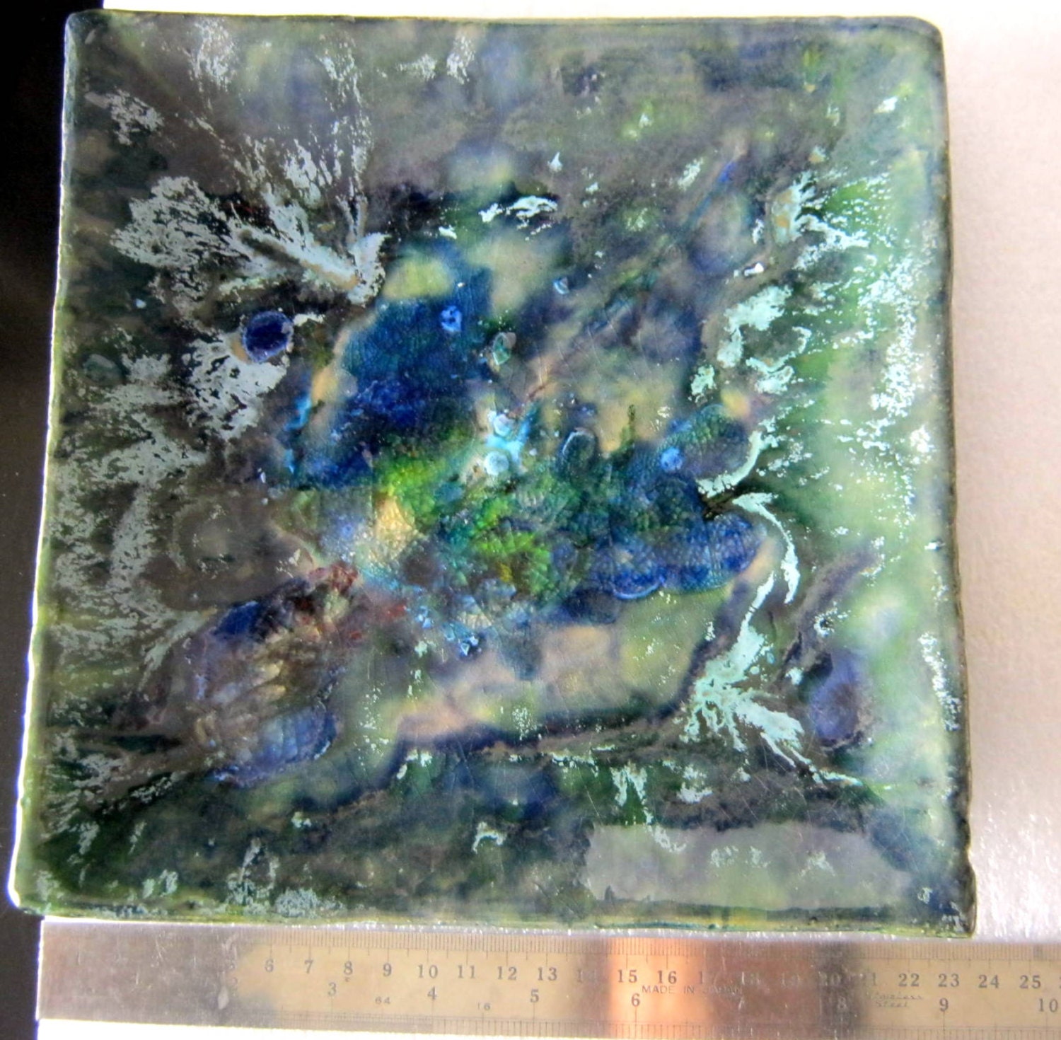 23 cm square ceramic plate - wall decor - wall art -home decor-wall hanging-decoative plate-plate gift-spring gift- 23team -tt team