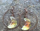 Moon Goddess - Crescent Moon Earrings - Moon Earrings - Half Moon - Hammered Hoop - Goddess Jewelry - Ready to Ship