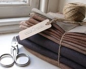 Linen Remnant Set. Shades Of Brown