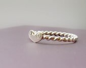 Heart Ring. Sterling Silver Heart Ring with a crystal
