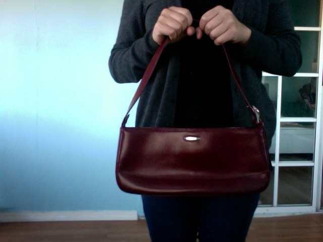 Vintage authentic Oroton oxblood burgundy leather handbag purse