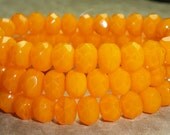 Orange Czech Glass Rondelle 6x8mm Faceted TANGERINE (10)