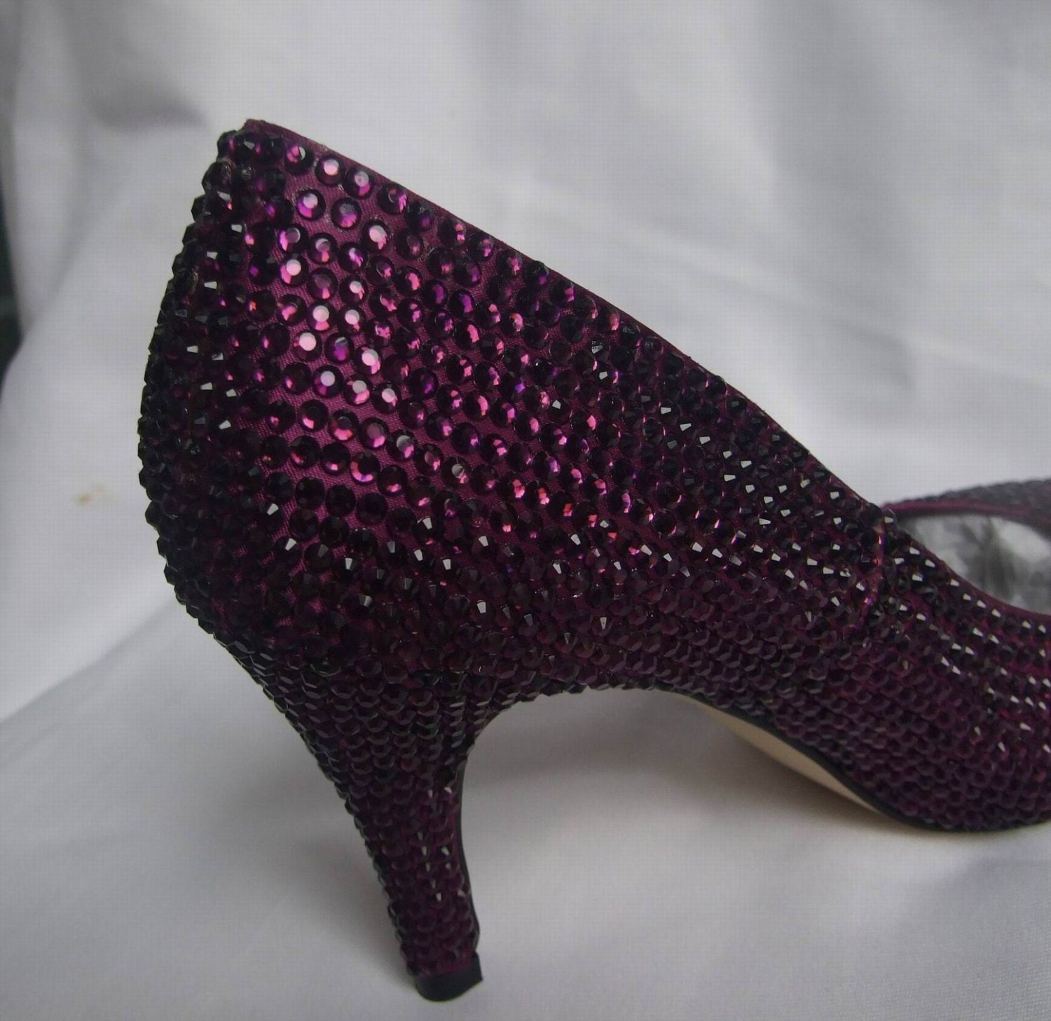 Purple Shinning crystal shoes for Wedding or party