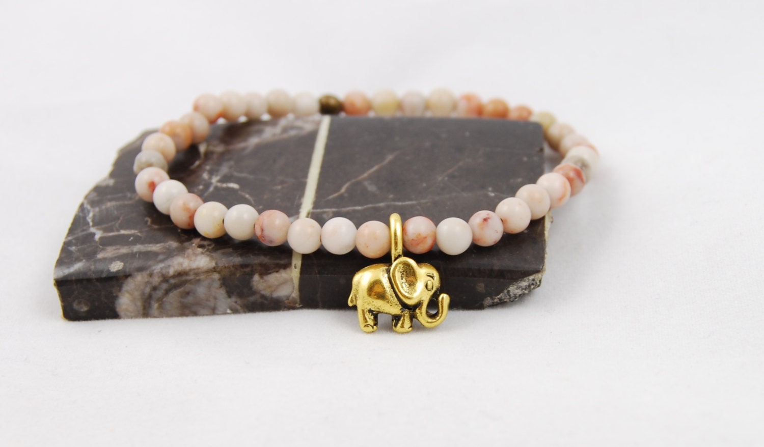 Elephant Bracelet - Pink - Gemstone