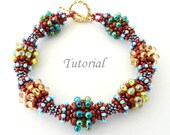 PDF for Colorful Dewdrops beadwoven bracelet beadweaving beading pattern tutorial - beaded seed bead jewelry