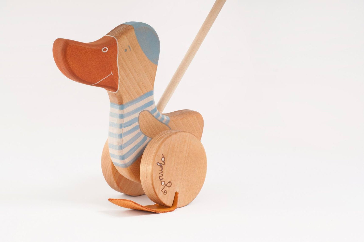 Personalized Wooden Goose Push Toy, eco friendly kids toy