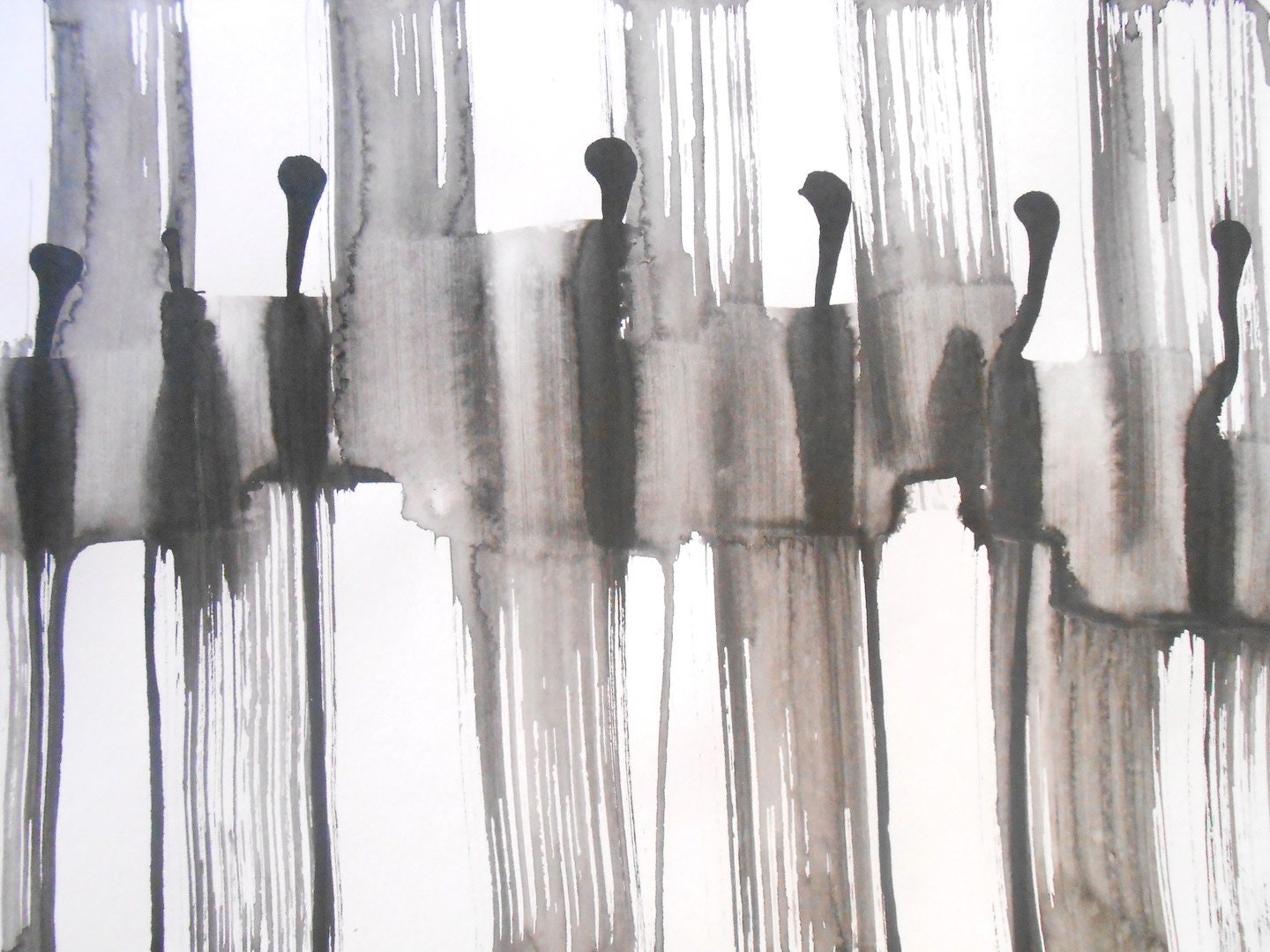 A3 Original Contemporary Fine Art Ink Wash Painting 11.7x16.5 " Working Class 039"
