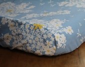 Blue, White, Periwinkle, Floral, Modern Changing Pad Cover, changing table, Diaper Pad Cover, Girl, Boy,