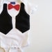 Baby Boy Outfit // Baby Boy Outfit Bow Tie and Vest // Black Vest and Red Bow Tie // Sharp
