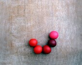 Handmade clay beads necklace / Geometric Necklace / Red Necklace/ Polymer Clay Necklace/Boho Necklace
