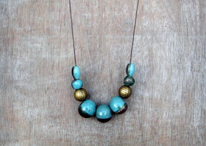Ceramic Necklace / Blue Necklace
