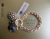 Gothic Mood - Gold Chunky Chain Bracelet with Gothic style Ball pendants.