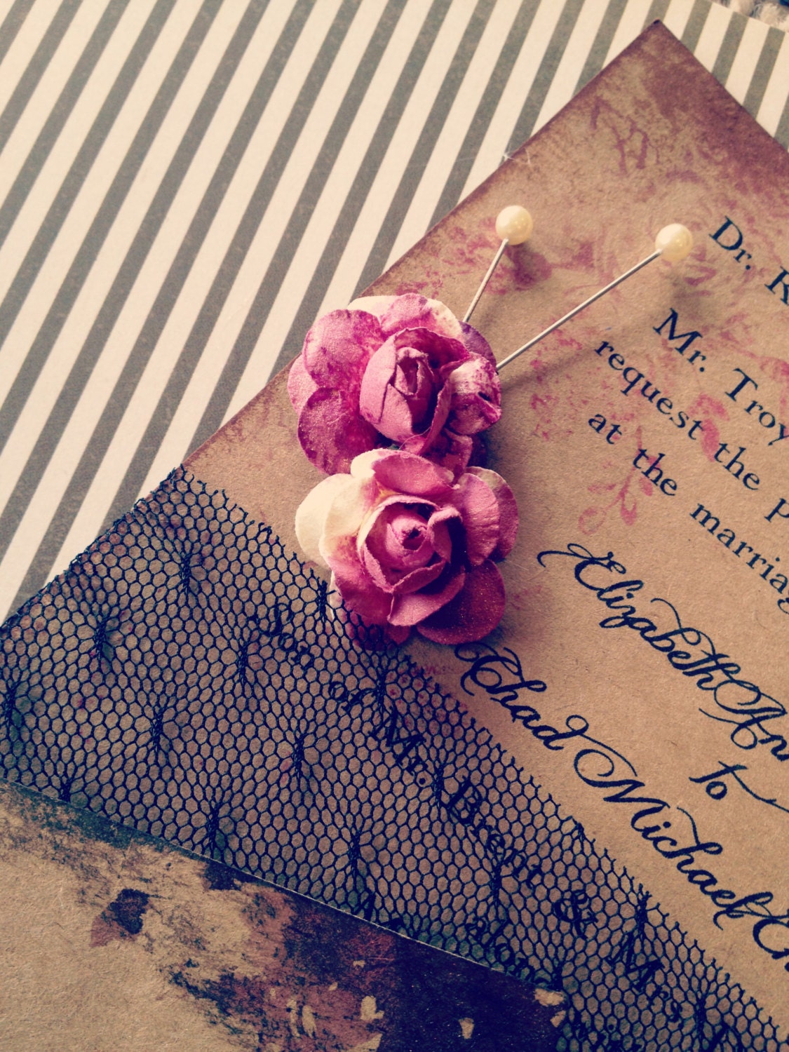 Black Lace Invitation High End Handmade Wedding Bridal Shower Farm Wedding