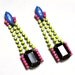 neon earrings geometric The Fontaine in neon yellow pink blue As Seen in Instyle Magazine