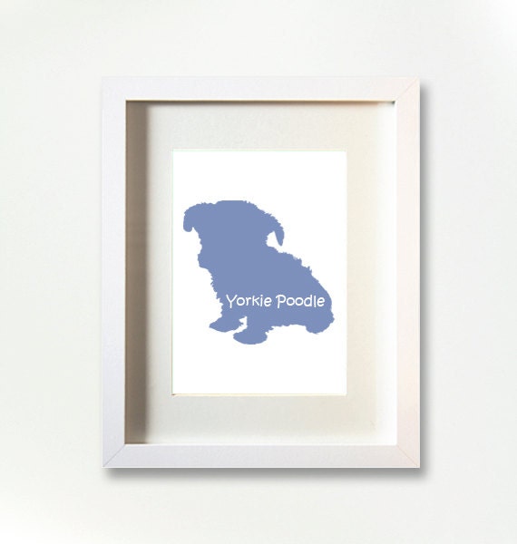 Yorkipoo Silhouette Dog Print Modern Design
