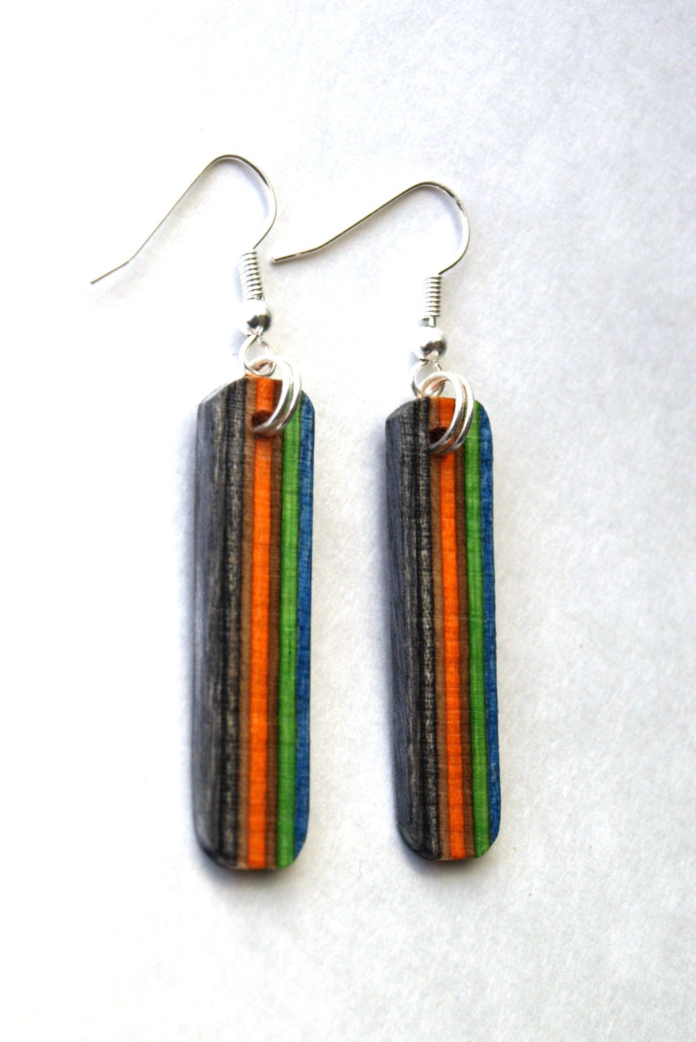 Recycled Skateboard Earrings
