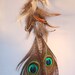 Long Feather Earrings Extention Chain Bohemian Hippie Style High Fashion Beautiful Teal Green Brown Red Dangle Festival Accessories