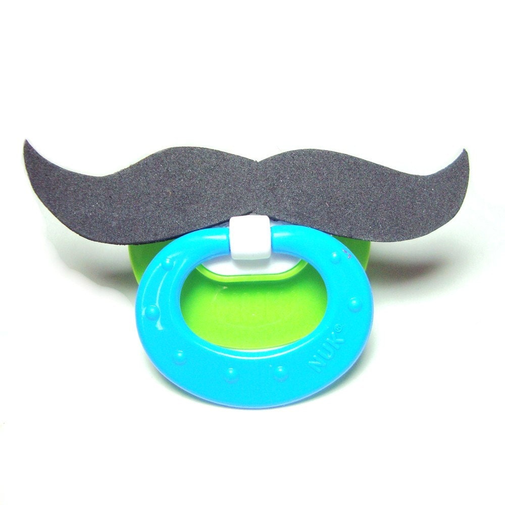 Black Mustache pacifier 0 to 6 months