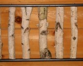 Birch Wall Hanging - Black and White, Open Art, Rustic Art, Shabby Chic Decor, Urban Rustic, Birch Logs, Birch Sticks