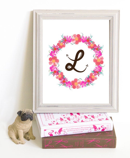 Though Very Humble : Custom Garden Wreath Monogram Print