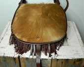 cowhide utility leather purse . saddle bag . crossbody . Rugged Desert Festival