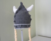 Crochet viking  hat... Children baby girl viking beanie...Toddler  cap...photo prop
