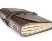Leather Journal, Chestnut Brown, Hand-Bound 4.5 x 6 Journal by The Orange Windmill on Etsy