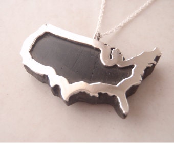 CUSTOM COUNTRY / CONTINENT Pendant - Sterling Silver (925)