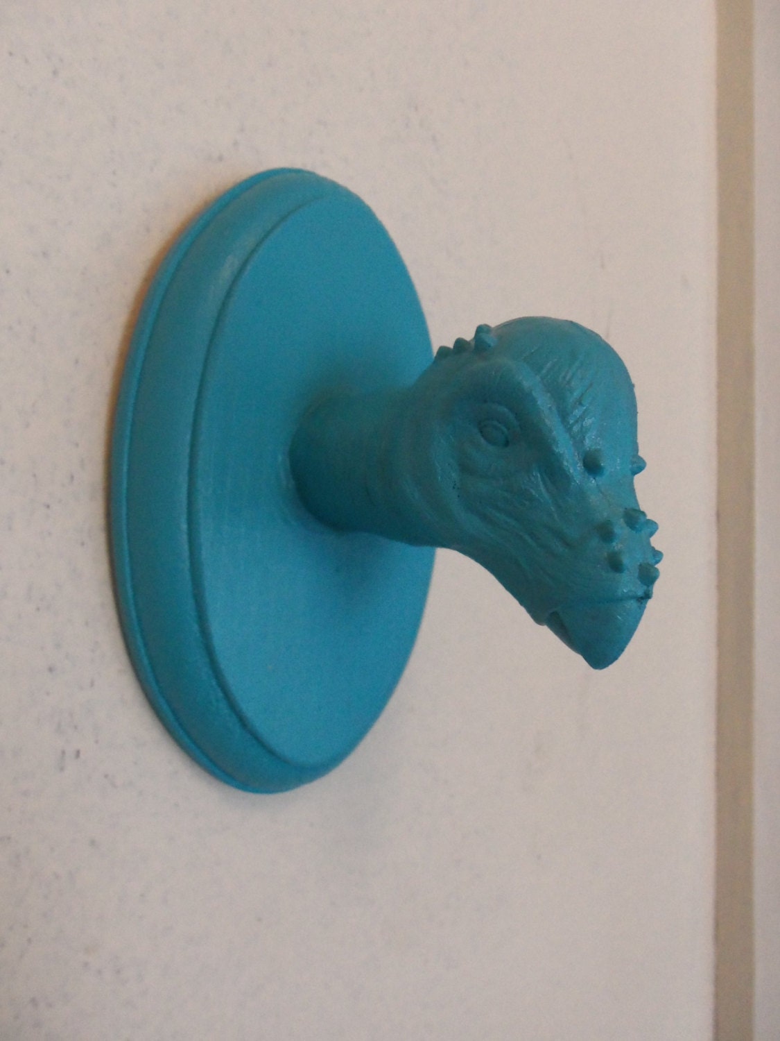 blue faux taxidermy pachycephalosaurus dinosaur head