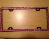 Real Swarovski Rose Rhinestone License Plate Frame