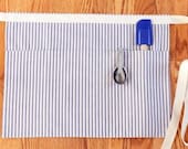 Utility Apron from 100% cotton blue ticking twill ties