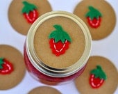 Felt country raspberry toppers - regular or wide mouth mason jar toppers