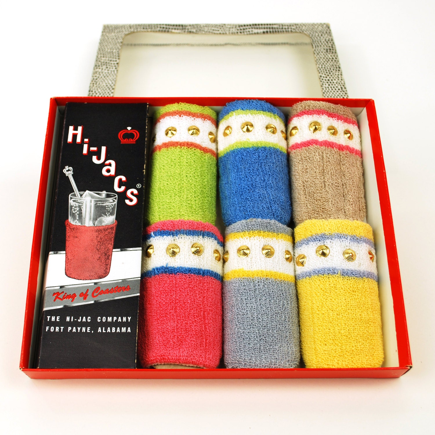 Hi-Jacs "King of Coasters" Mid-Century Cocktail Hi-Ball Cozies