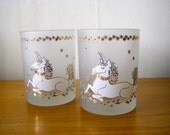 Georges Briard Frosted Unicorn Glasses