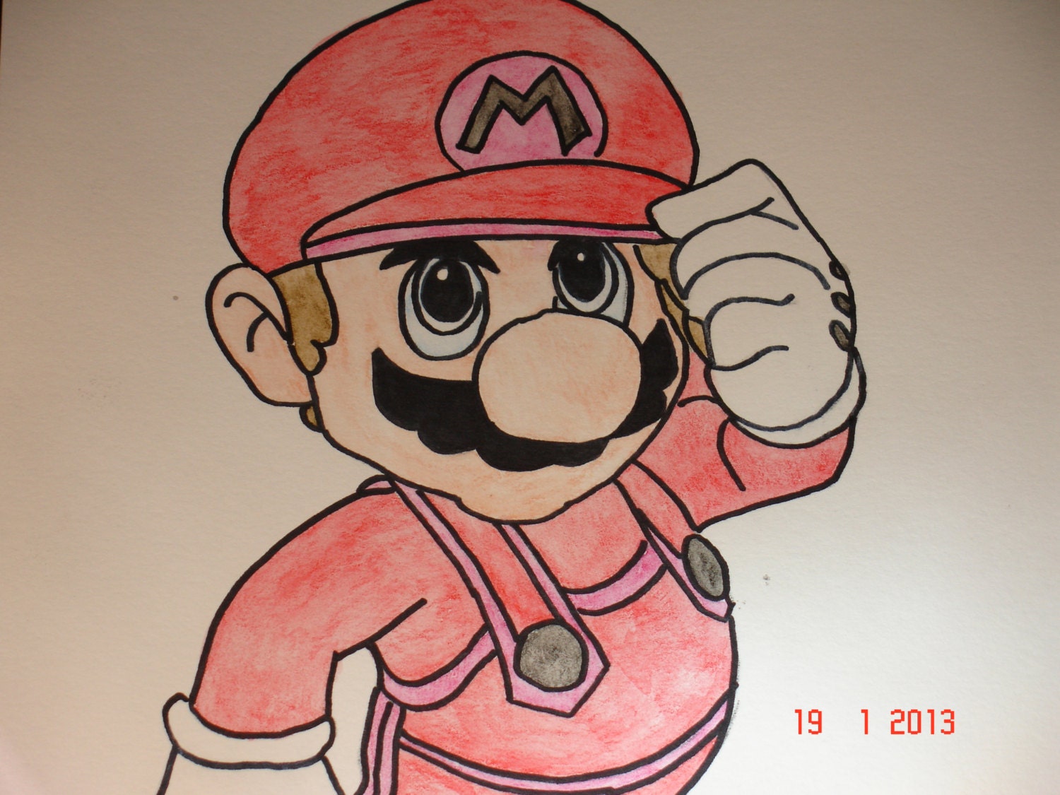 SALE Mario original signed watercolor