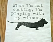 Wiener Dog Flour Sack Tea Towel