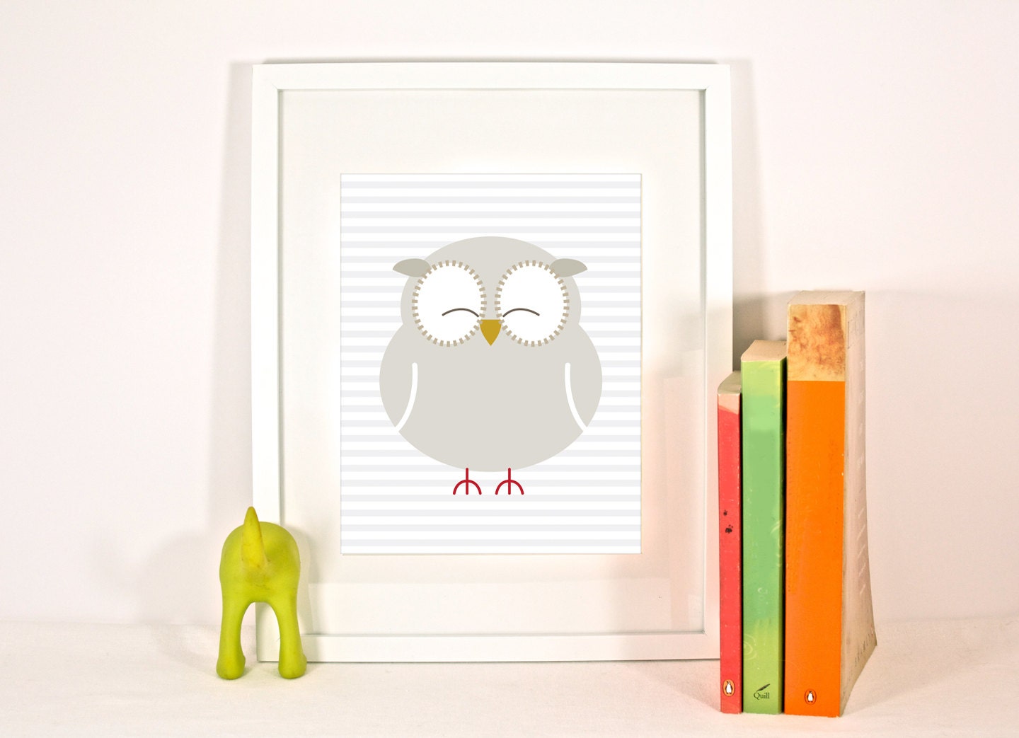 Woodland Owl Animal Print for Nursery Wall Art Decor - 8 x 10"