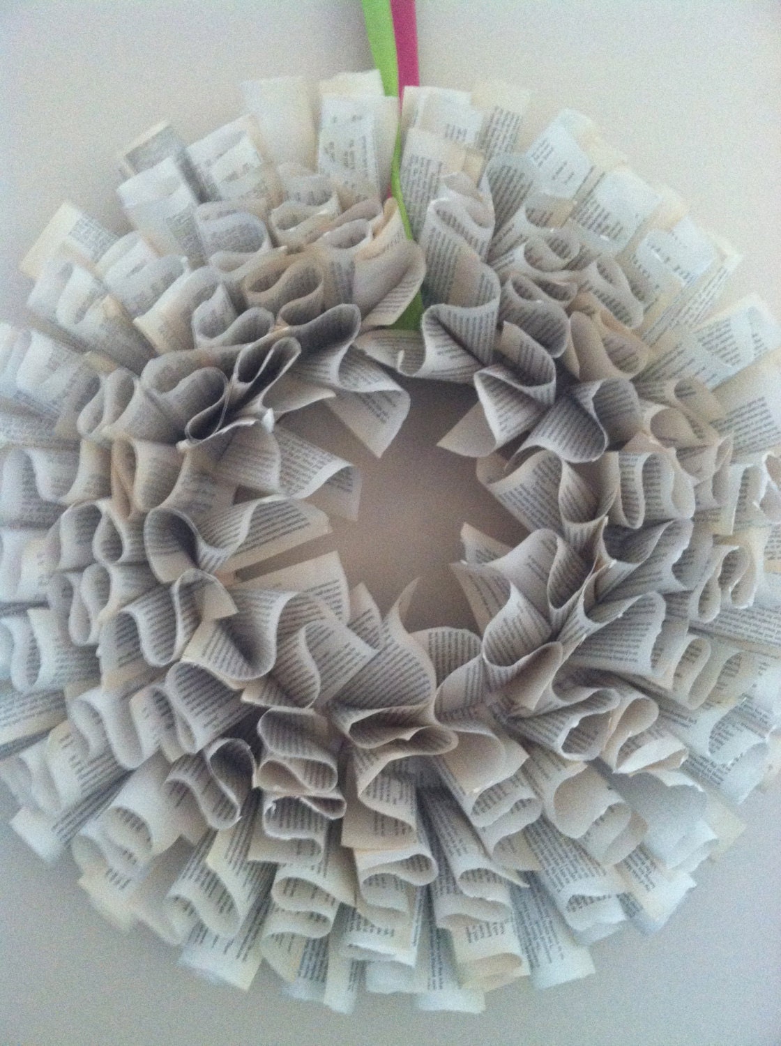 Decorative Book Paper Wreath