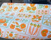 Groovy Orange and Green Vintage Wallpaper Roll - 18 x 76 inches