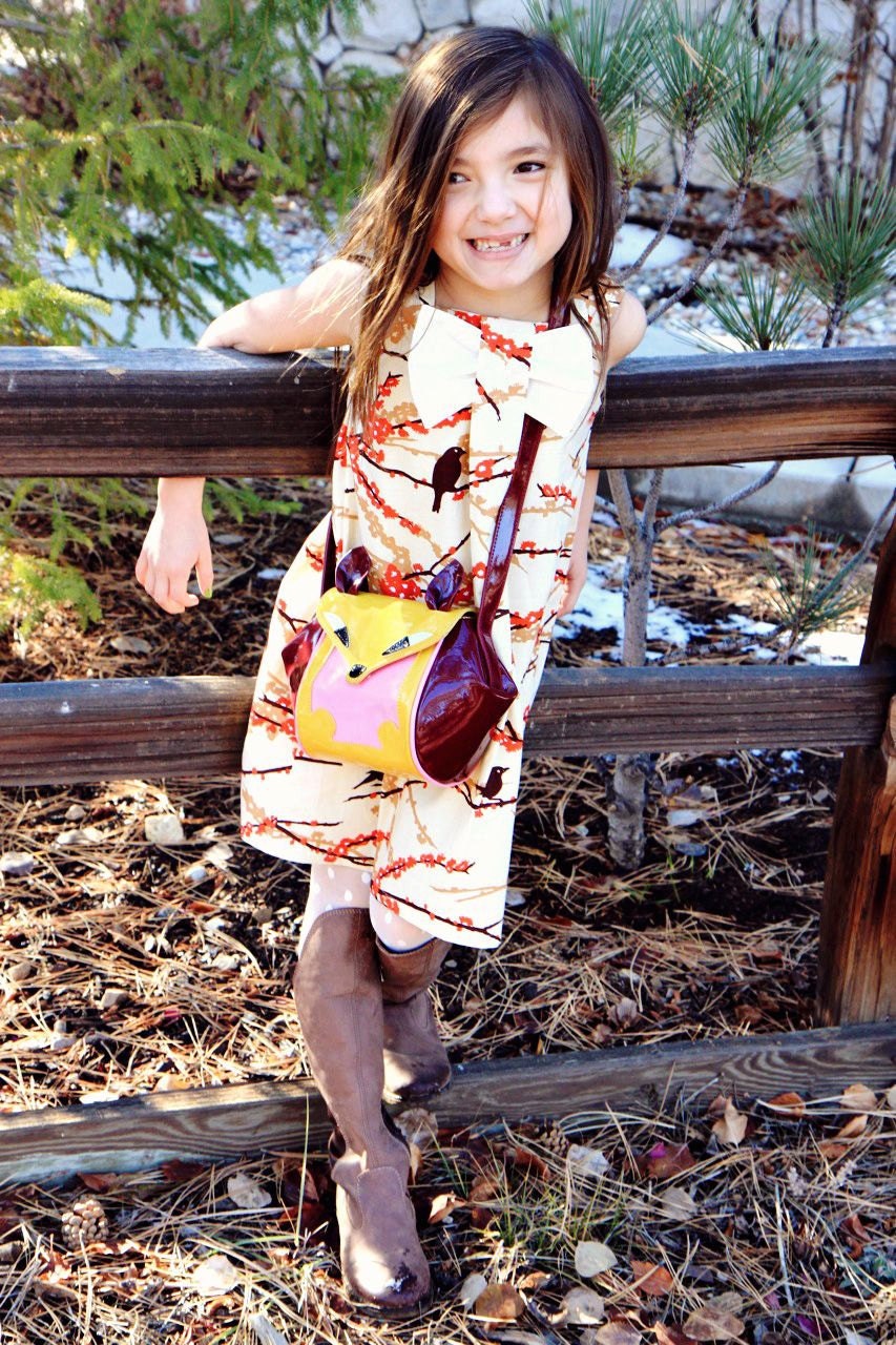 Orange, Brown and Cream Sparrow Dress
