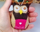 Felt Owl - Hanging Owl Decoration -  Bowl Filler - Owl decoration - Smile