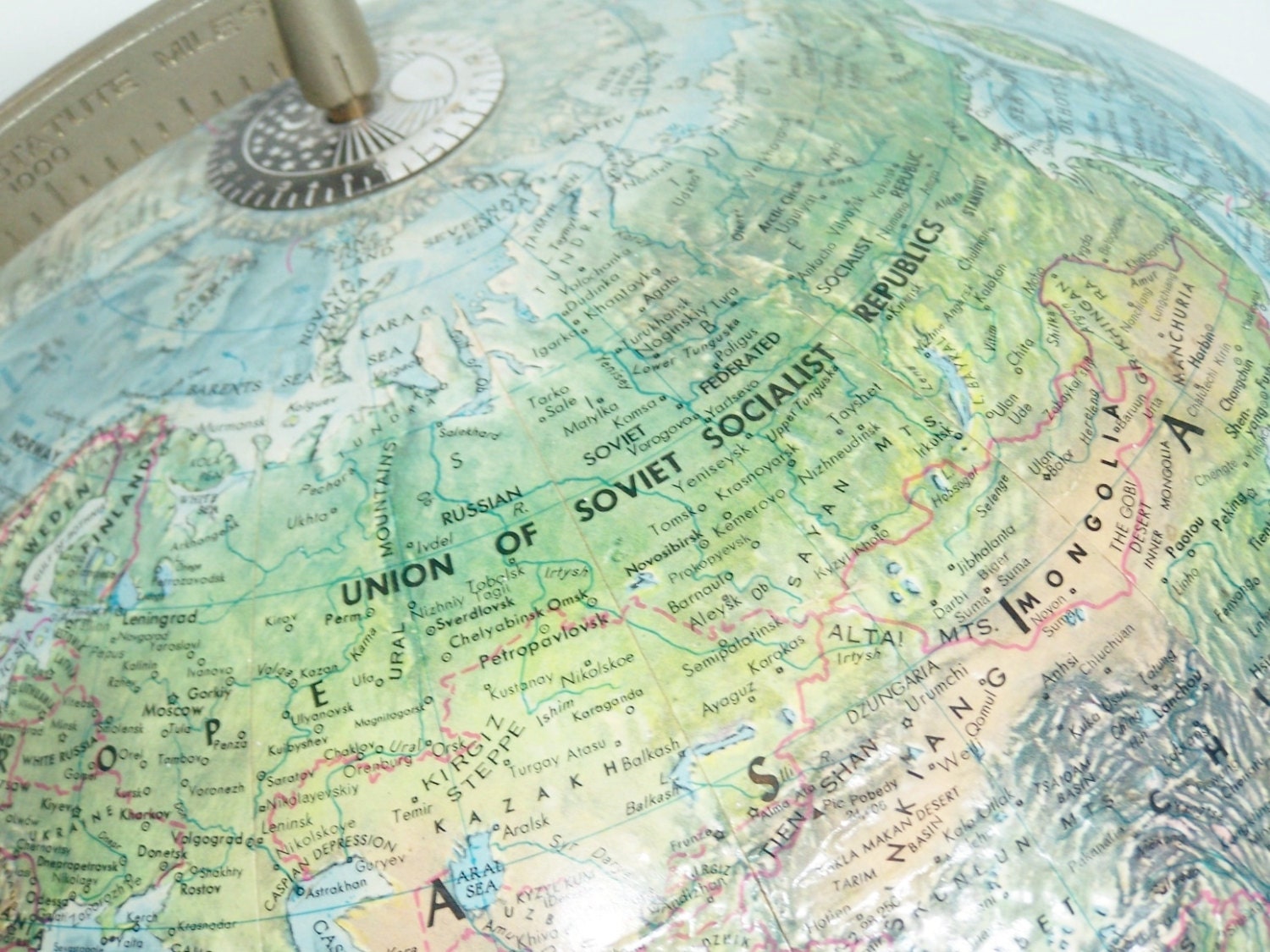 Vintage World Globe / Replogle Land And Sea / 12" Globe / 1980's
