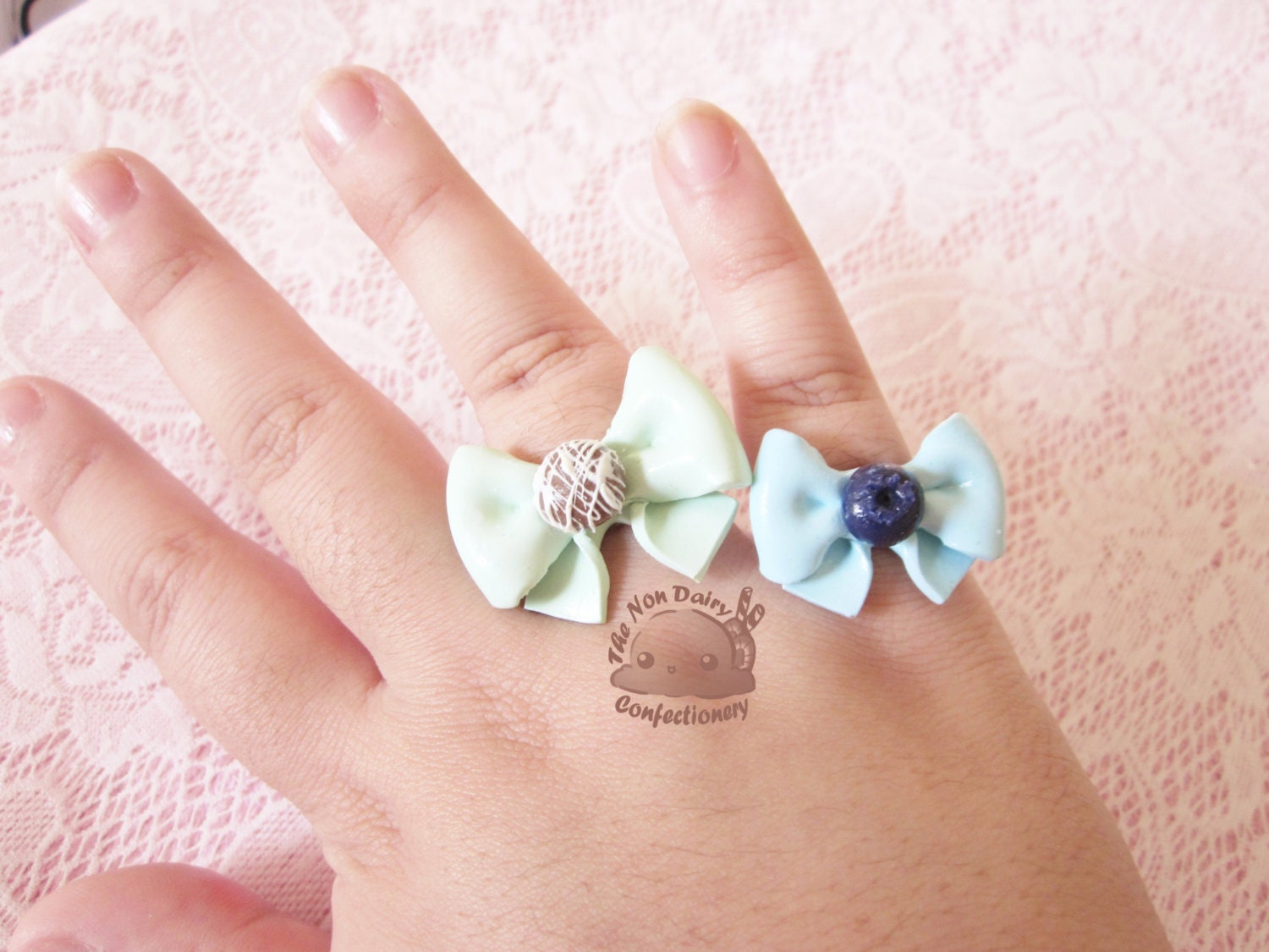 Kawaii Sweet Treat Bow Rings