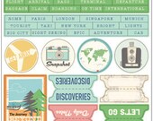 October Afternoon Travel Girl Word Stickers