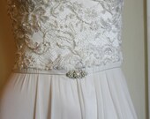 Silver Bridal Belt Sash Rhinestone Crystal & Pearls, Victorian Vintage Style Jewelry Wedding Dress Belt Accessory, Unique Bridal Sash chain