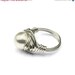 Summer SALE Wire Wrapped Ring, White Pearl Ring, Large Silver Ring-- Pick Your Color