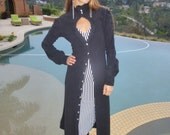 Stunning WARM black Fleece, Elegant Long Festival Key Coat