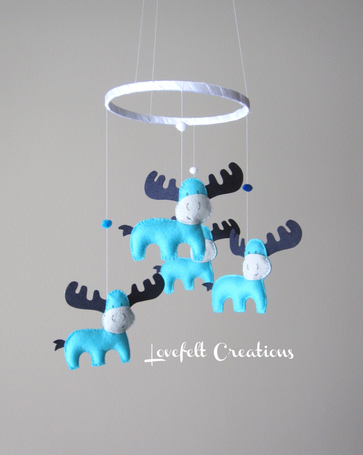 Baby Mobile - Moose Mobile -  Custom Mobile - Baby Mobile - You can pick your colors :)